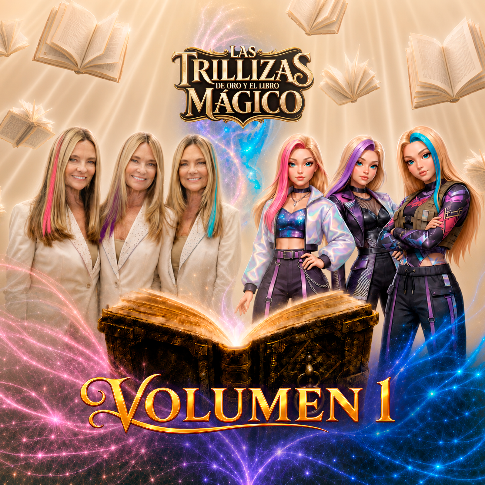 Tapa del álbum Las Trillizas de Oro y El Libro Mágico, Volumen 1